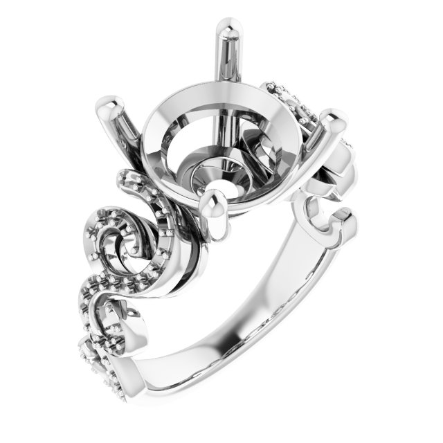 Accented Sculptural Engagement Ring