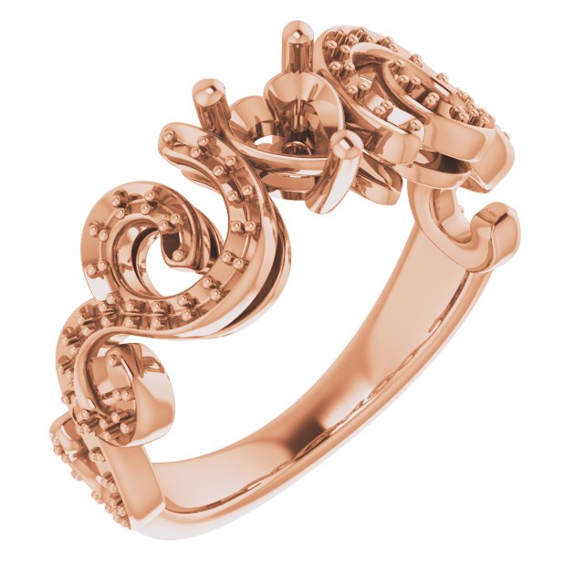 Accented Sculptural Engagement Ring