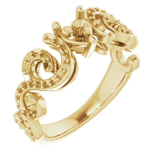 Accented Sculptural Engagement Ring