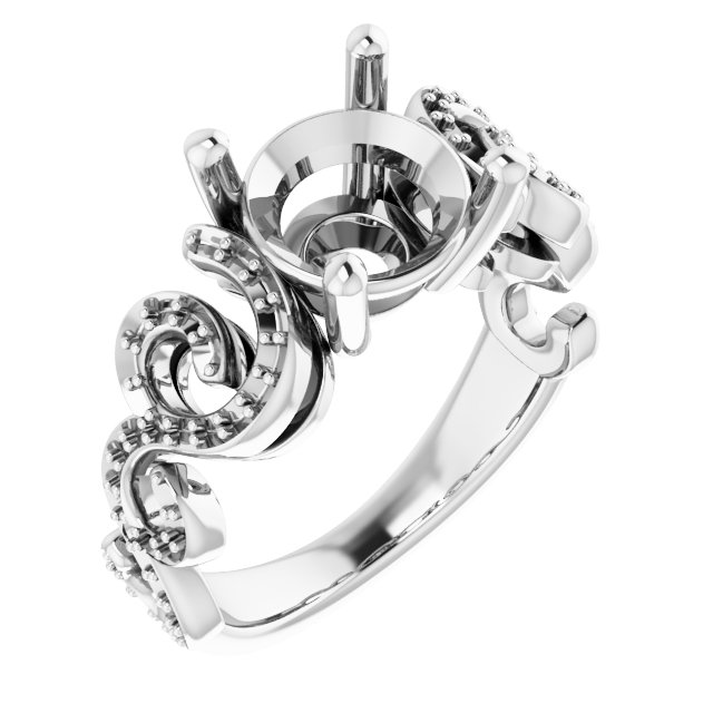 Accented Sculptural Engagement Ring