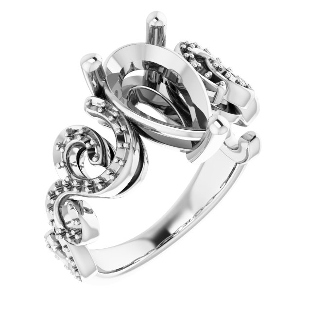 Accented Sculptural Engagement Ring