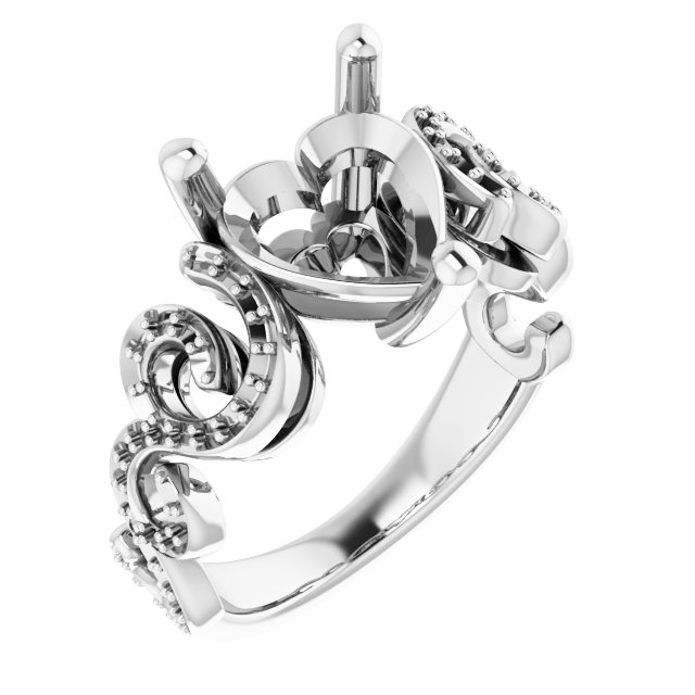 Accented Sculptural Engagement Ring