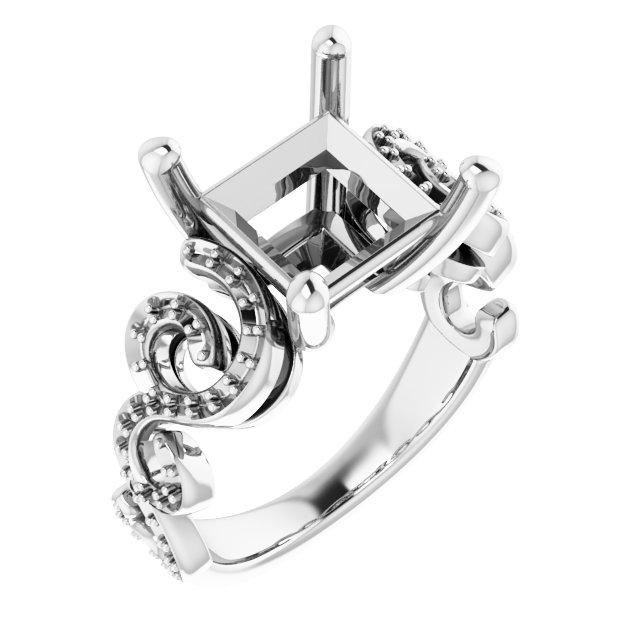 Accented Sculptural Engagement Ring