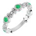 Platinum Natural Emerald & .03 CTW Natural Diamond Leaf Ring