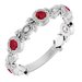 Sterling Silver Natural Lab-Grown Ruby & .03 CTW Natural Diamond Leaf Ring