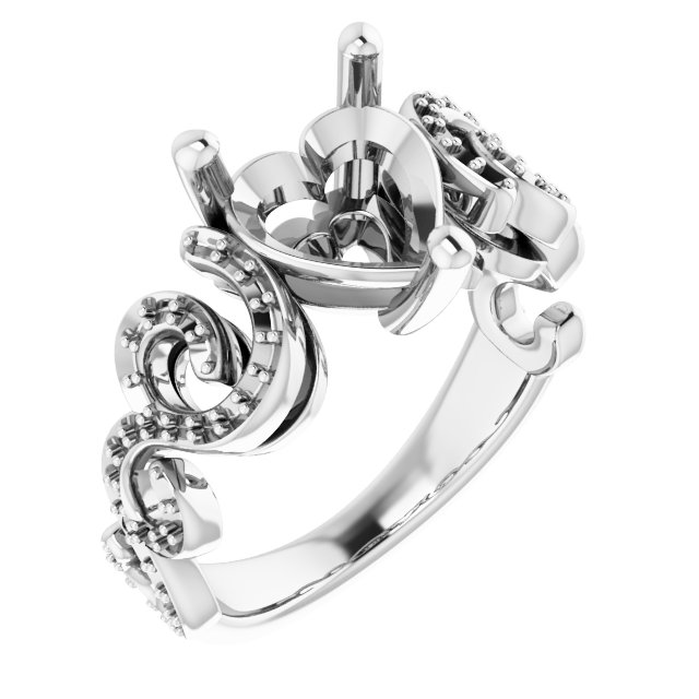 Accented Sculptural Engagement Ring
