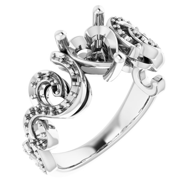 Accented Sculptural Engagement Ring