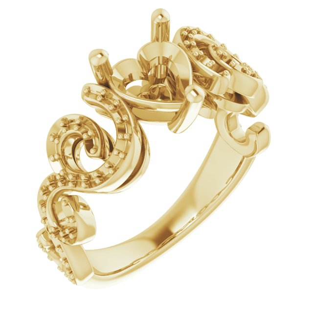 Accented Sculptural Engagement Ring