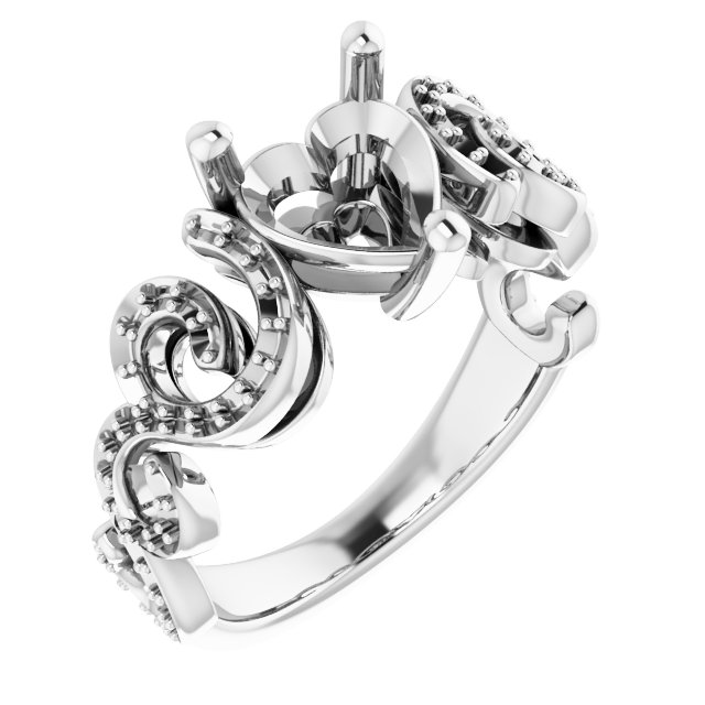 Accented Sculptural Engagement Ring