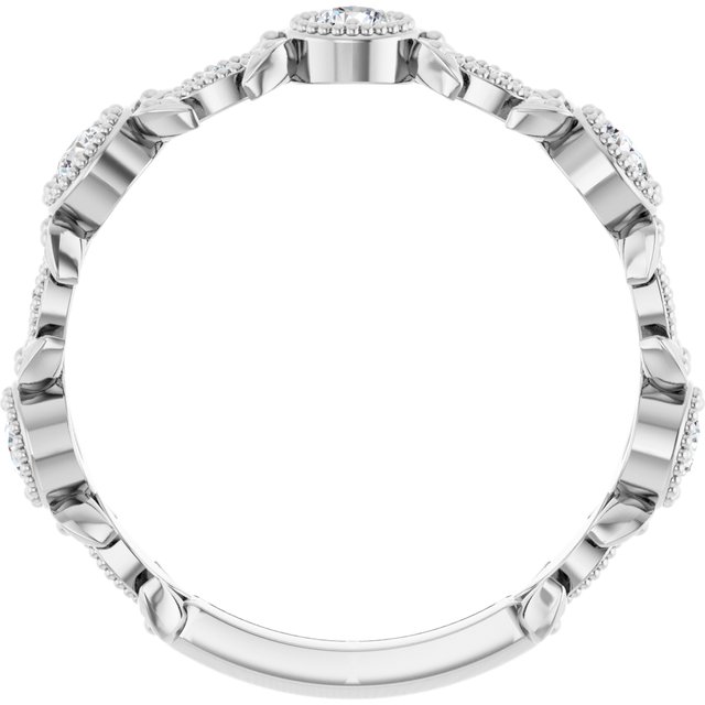 14K White 1/3 CTW Diamond Leaf Ring    