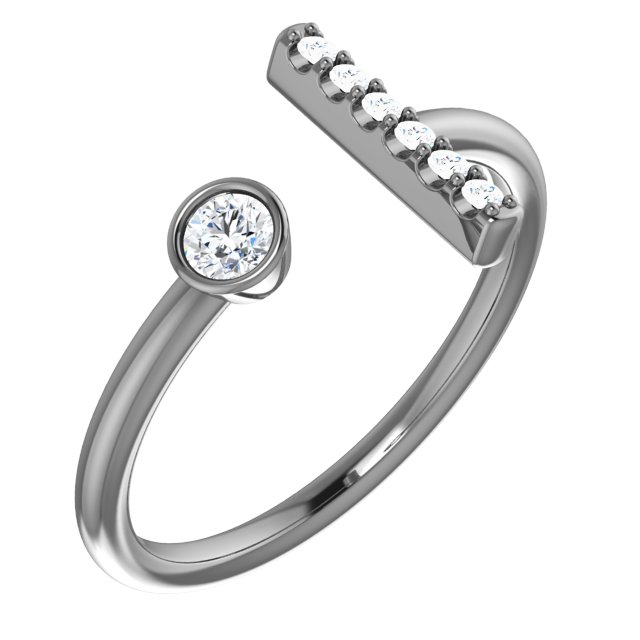 Platinum .167 CTW Diamond Bar Ring Ref. 13908413