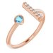 14K Rose Natural Aquamarine & .05 CTW Natural Diamond Bar Ring