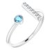 14K White Natural Aquamarine & .05 CTW Natural Diamond Bar Ring