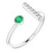 14K White Lab-Grown Emerald & .05 CTW Natural Diamond Bar Ring