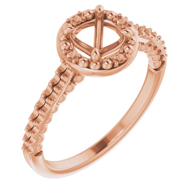 Halo-Style Beaded Engagement Ring