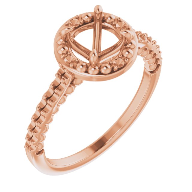 Halo-Style Beaded Engagement Ring