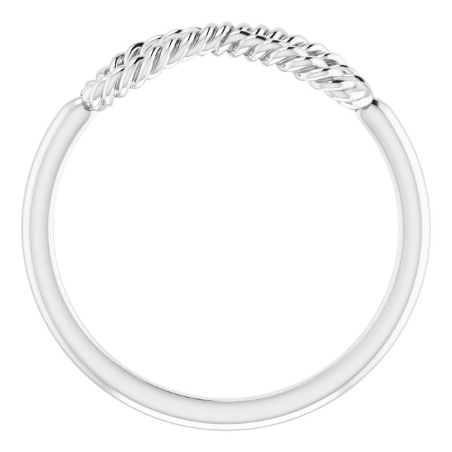 14K White Infinity-Inspired Rope Ring