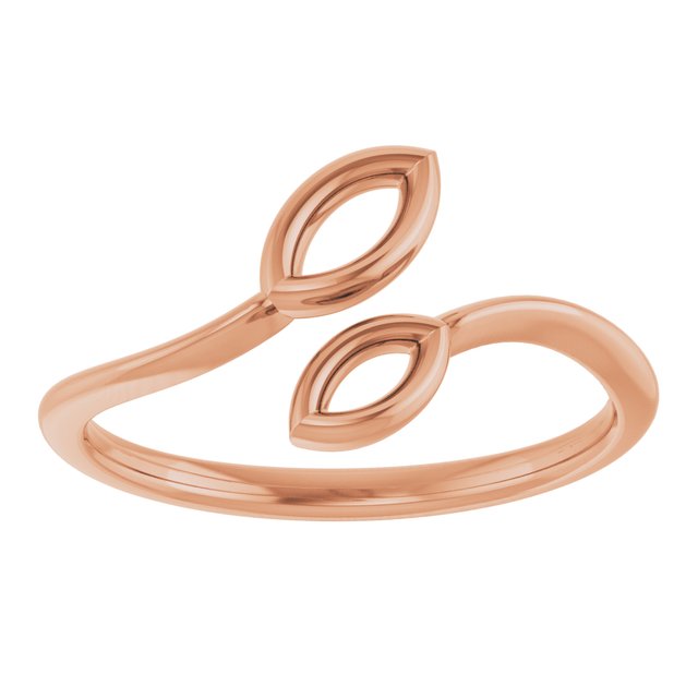 14K Rose Marquise Bypass Ring