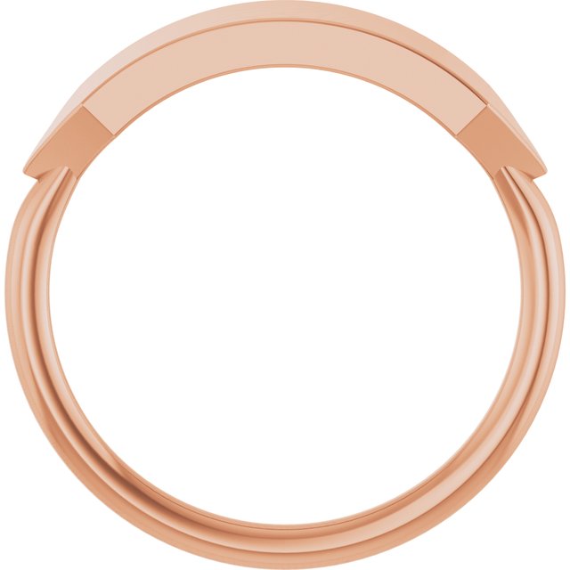 14K Rose 19.7x5 mm Geometric Signet Ring