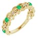 14K Yellow Natural Emerald & .02 CTW Natural Diamond Scroll Ring