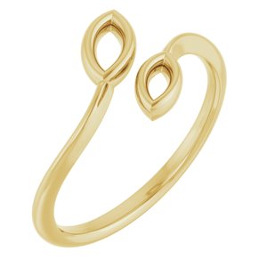 14K Yellow Marquise Bypass Ring