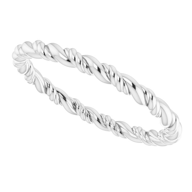 14K White Rope Band Size 7.5