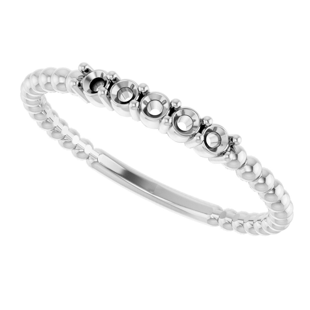 14K White 1/6 CTW Diamond Stackable Ring