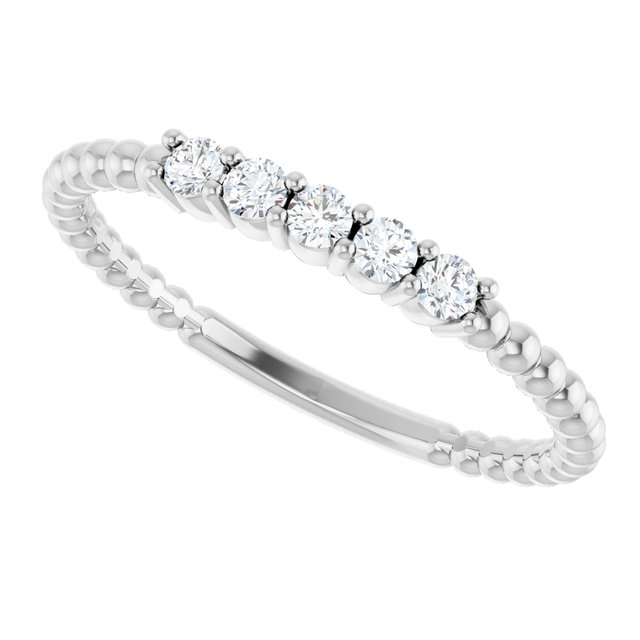 14K White 1/6 CTW Natural Diamond Stackable Ring