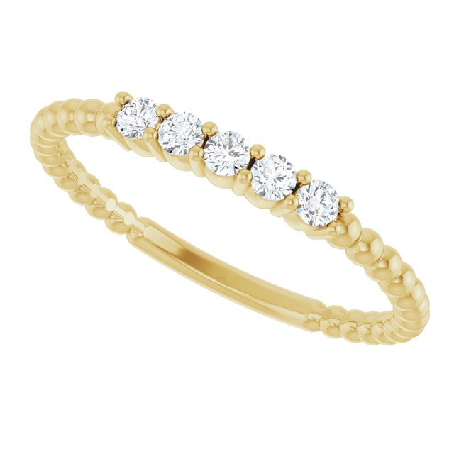 14K Yellow 1/6 CTW Lab-Grown Diamond Stackable Ring