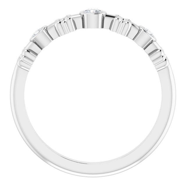 14K White .10 CTW Diamond Bezel-Set Ring              