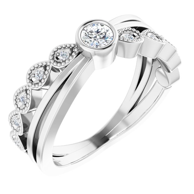 Sterling Silver 1/5 CTW Natural Diamond Ring  