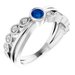 Sterling Silver Natural Blue Sapphire & .04 CTW Natural Diamond Ring
