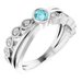 Sterling Silver Natural Blue Zircon & .04 CTW Natural Diamond Ring