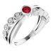 Sterling Silver Natural Ruby & .04 CTW Natural Diamond Ring