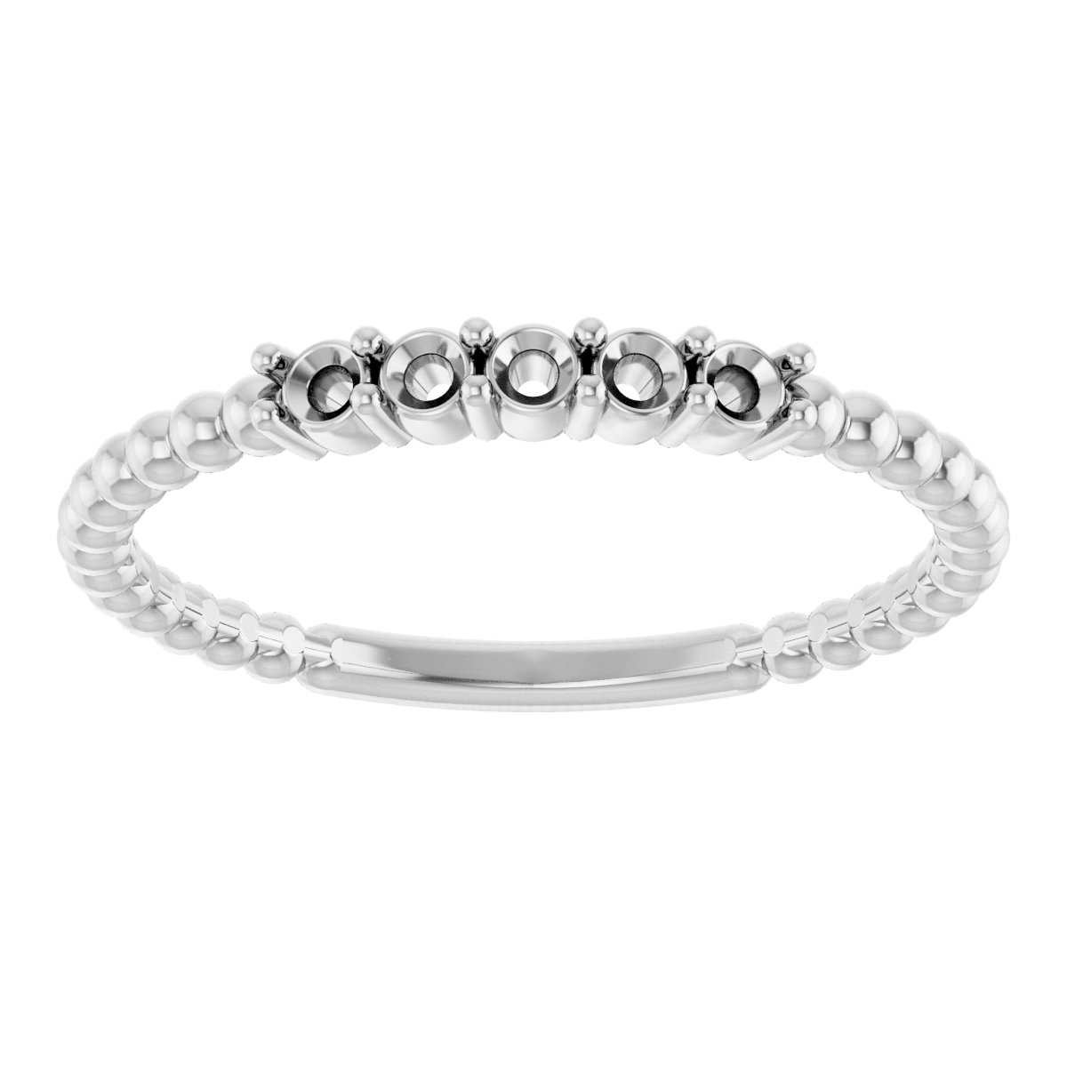 14K White 1/6 CTW Natural Diamond Stackable Ring