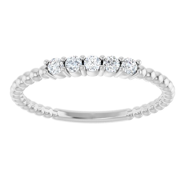 14K White 1/6 CTW Diamond Stackable Ring
