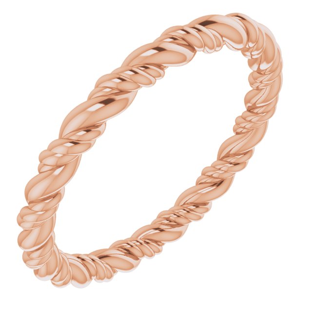 14K Rose Rope Band Size 4.5