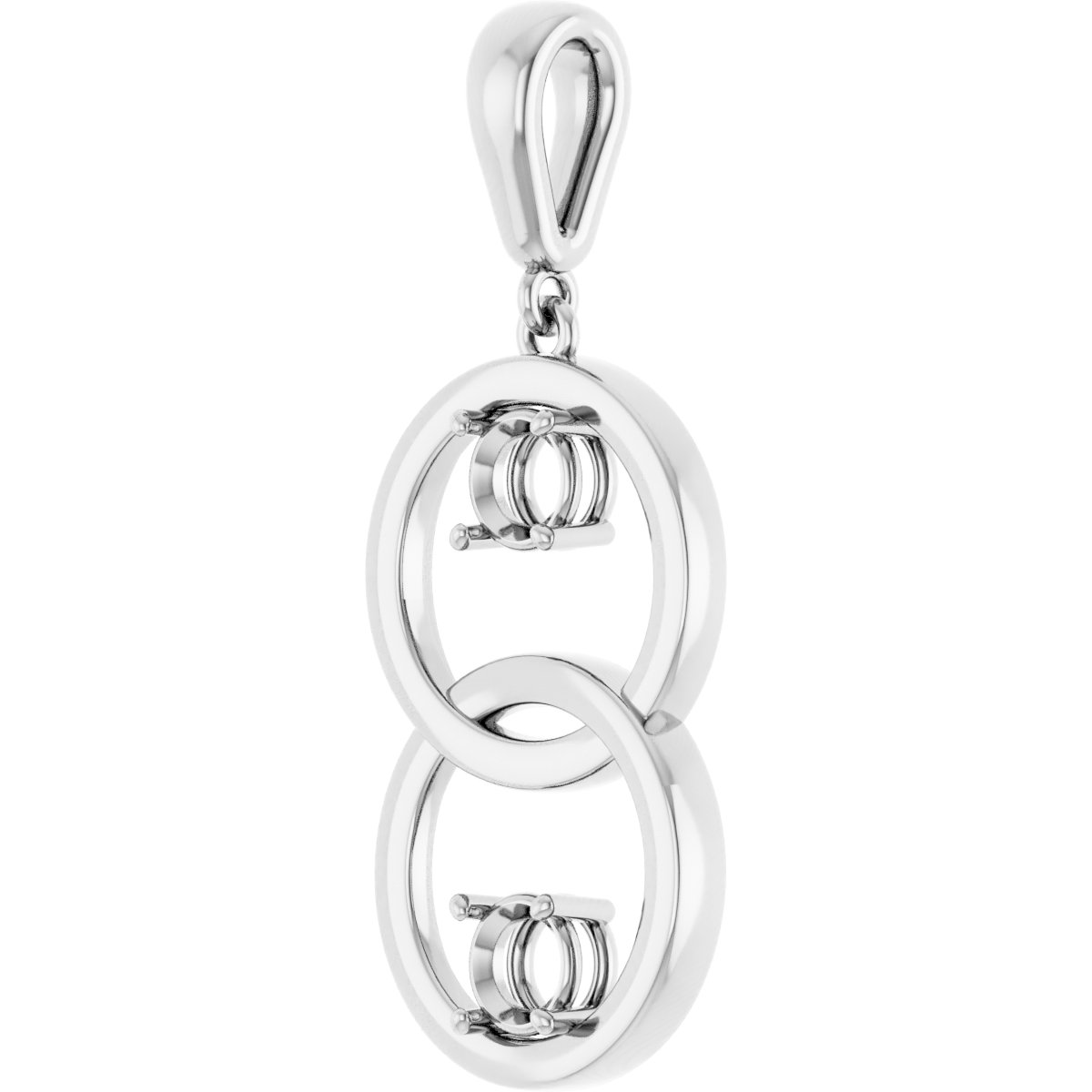 Alternative view of 1/2 CTW Natural Diamond Pendant – 14K White Gold