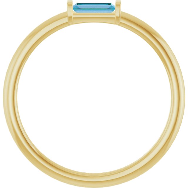 14K Yellow Swiss Blue Topaz Stackable Ring