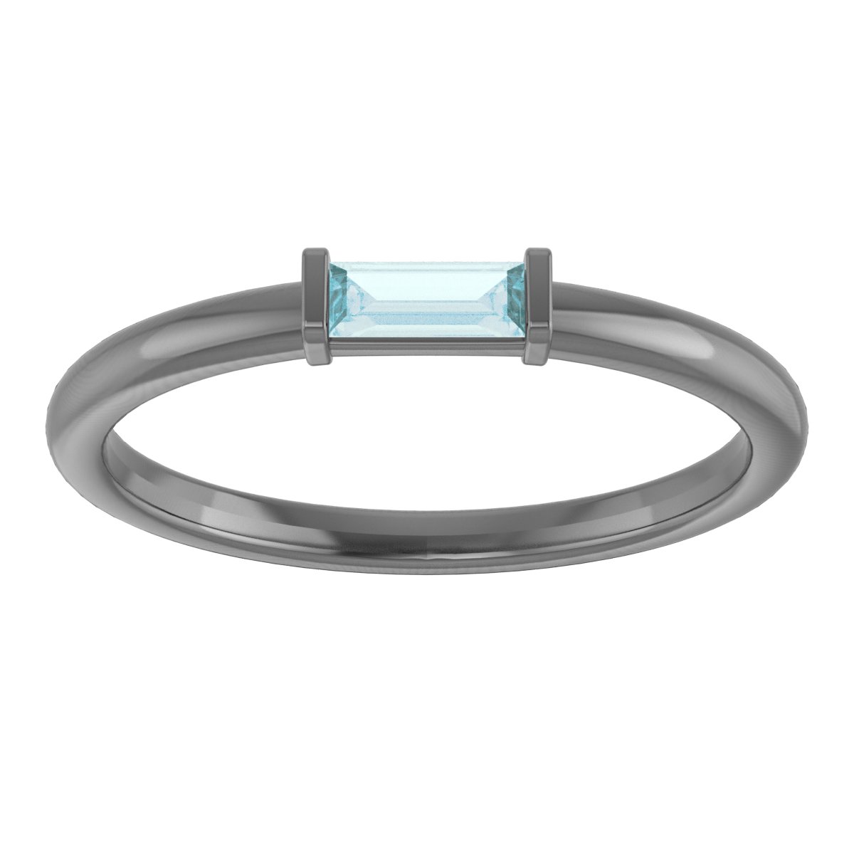 14K Yellow Natural Sky Blue Topaz Stackable Ring