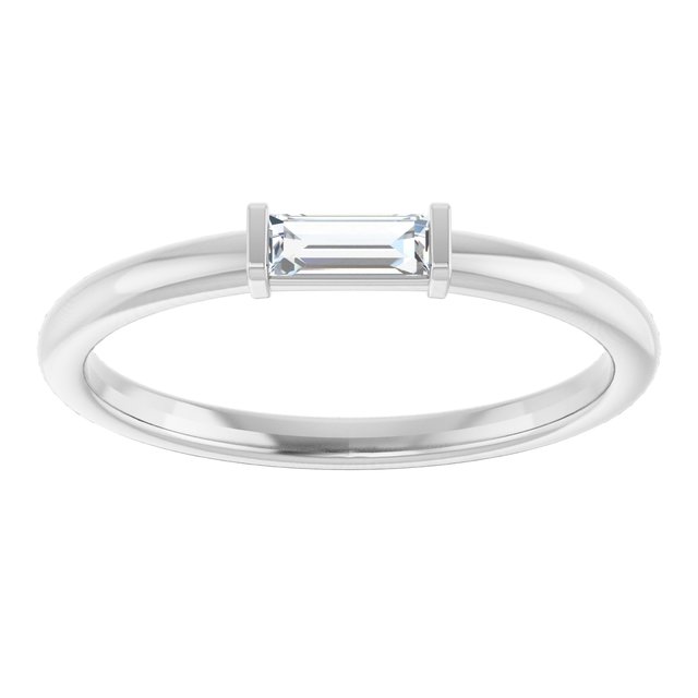 14K White 1/8 CTW Diamond Stackable Ring