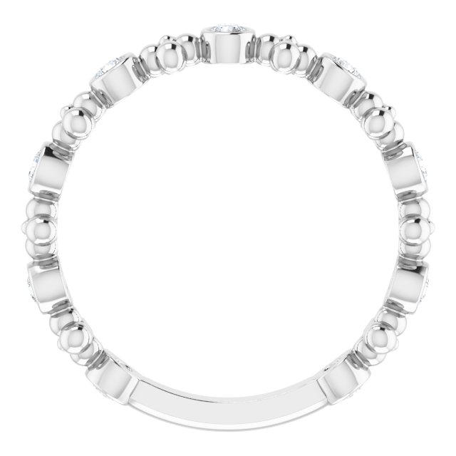 14K White 1/4 CTW Natural Diamond Beaded Ring   