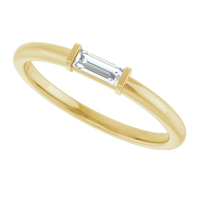 14K Yellow 1/8 CTW  Natural Diamond Stackable Ring