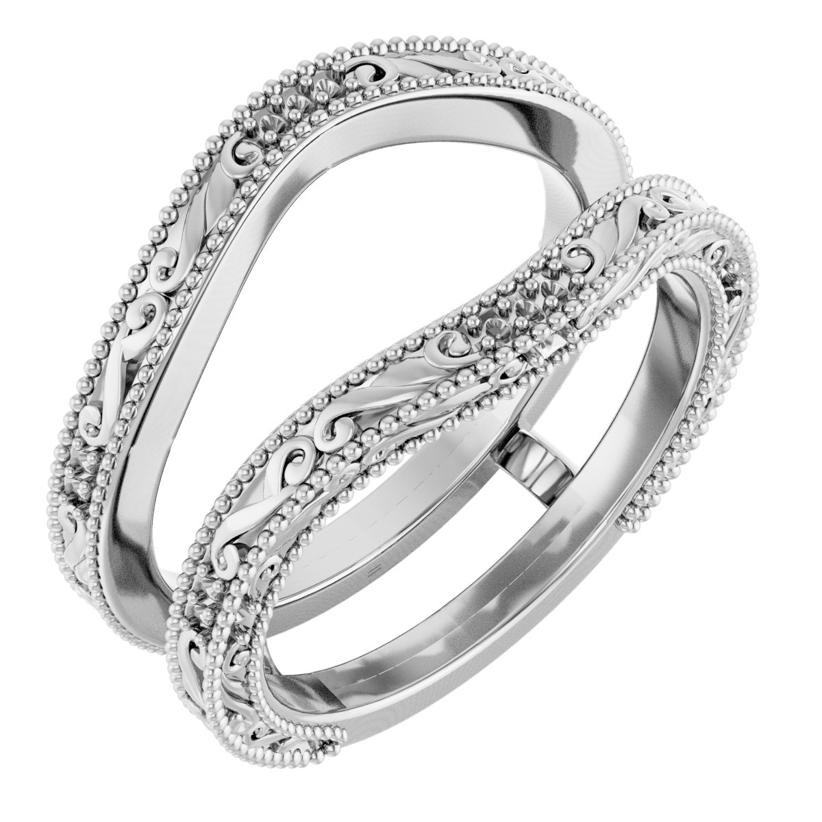 14K White .05 CTW Diamond Ring Guard Ref 12757119