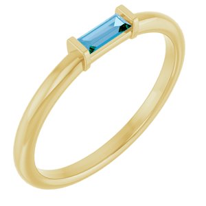 14K Yellow Natural Swiss Blue Topaz Stackable Ring