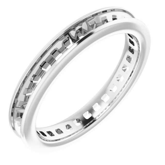 14K White 5/8 CTW Diamond Eternity Band Size 7