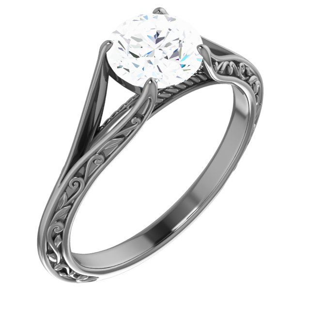 4-krapne Solitaire Engagement Ring alebo Band