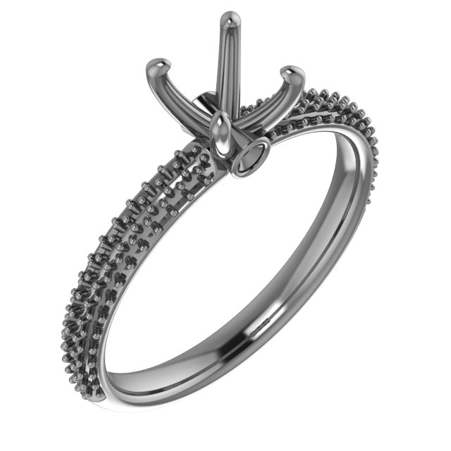 7.4 mm Round Engagement Ring Mounting