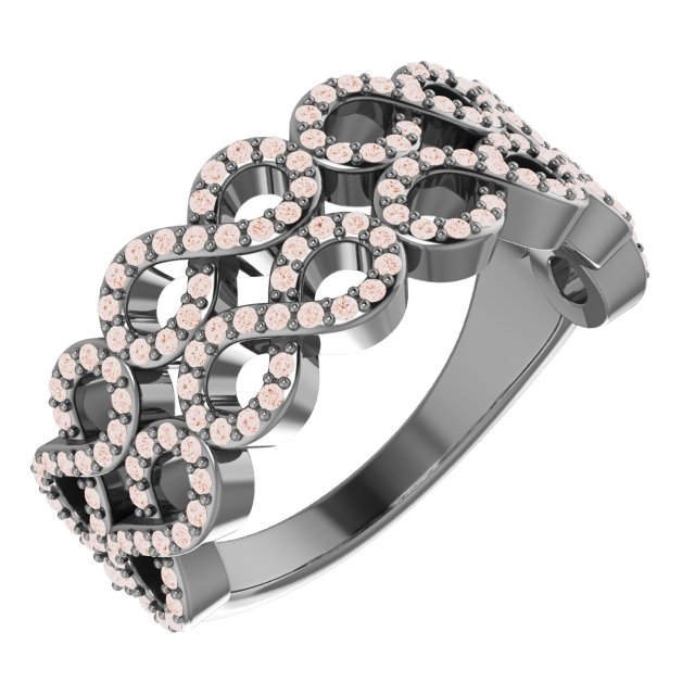 14K Rose 3/8 CTW Natural Diamond Inifinity-Inspired Ring
