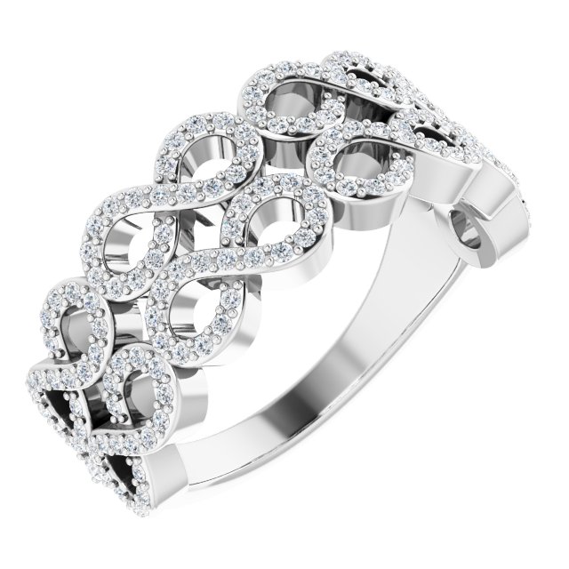 14K White 3/8 CTW Diamond Infinity-Inspired Ring